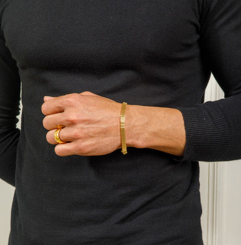Mesh Wire Bracelet-18K Gold Plated