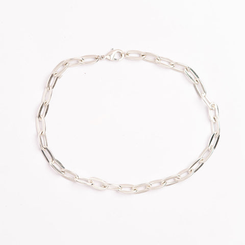 Coupled chain-White Gold Plated